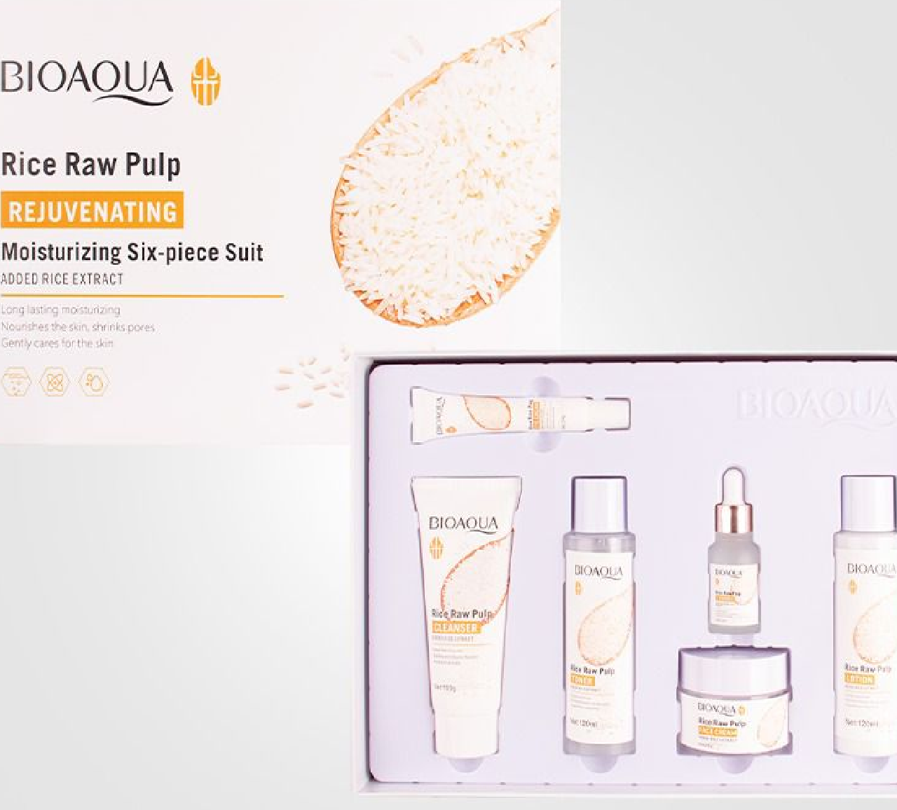 Set Bioaqua Extracto de Arroz - Skincare facial Liro Beauty